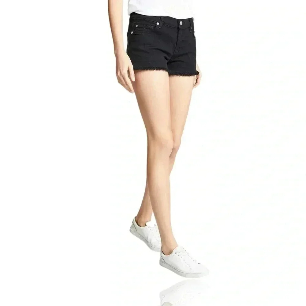 7 For All Mankind Size 28” Women’s Jeans Black Denim Short